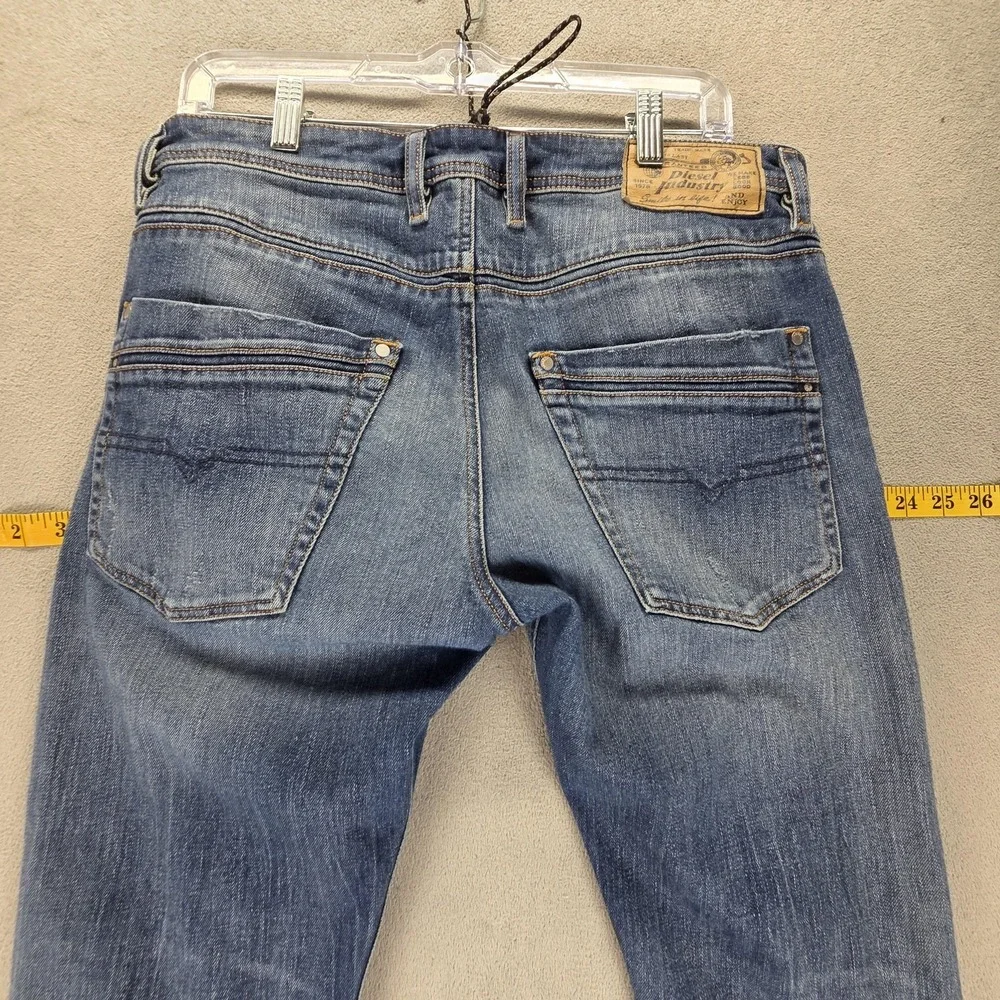 Diesel Jeans Mens 31x30 Blue‎ Krayver Regular Slim Carrot Thrashed R6DZ4